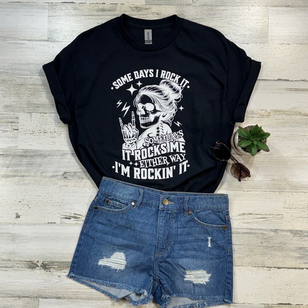 Copied - I’m Rockin’ It Women’s X-Large T-Shirt Short Sleeve Black Crew Neck